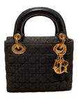 Christian DOR Black Nylon Mini Lady DOR Bag