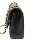 CHNL Classic Black Quilted Lambskin Leather Classic Medium Double Flap Bag