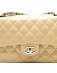 CHNL A01112 Medium Classic Double Flap Beige Caviar 25.5CM Shoulder Bags Shw