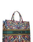 CHRISTIAN DOR Butterfly Book Tote Large Green Blue