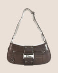 CHRISTIAN DOR BROWN LEATHER STREET CHIC COLUMBUS SHOULDER BAG