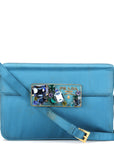 PRD BP CLUTCH TURQUOISE RASO STONES, WITH CARD & DUST COVER