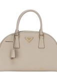 PRD DOME HANDBAG (BL) POMICE SAFFIANO LEATHER GOLD HARDWARE WITH LOCK&KEYS, DUST COVER AND CARD