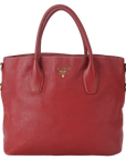 PRD BN TOTE LARGE ROSSO VITELLO DAINO LEATHER GOLD HARDWARE WITH CARD