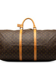Brown LV Monogram Keepall Bandouliere 60 Travel Bag