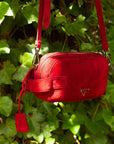 PRD Crossbody Bag Suede Rubinred