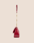 CHRISTIAN DOR CANNAGE RED LEATHER SHOULDER BAG