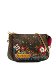 Brown LV Monogram Vivienne Christmas Print Mini Pochette Accessoires Shoulder Bag
