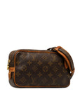 Brown LV Monogram Pochette Marly Bandouliere Crossbody Bag