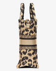 Christian DOR Beige Leopard Canvas Mini Book Tote Phone Bag