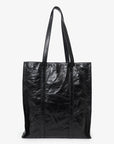PRD Black Crinkle Nappa Leather Small Tote Bag