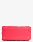Christian DOR Pink Leather Medium 'Lady DOR' Top Handle Bag