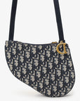 Christian DOR Oblique Canvas Saddle Triple Zip Crossbody bag