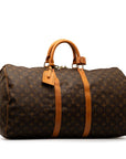 Brown LV Monogram Keepall 55 Travel Bag