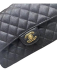 CHNL CLASSIC Black Caviar Medium Flap Bag