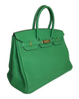HRMS Birkin 35 Bamboo Green Togo GHW Bag