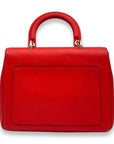 Be DOR Top Handle Bag Red in Calfskin, Silver hardware