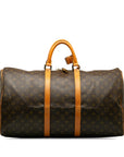 Brown LV Monogram Keepall 55 Travel Bag
