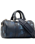 Blue LV Taurillon Ink Watercolor Keepall Bandouliere XS Satchel