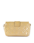 CHRISTIAN DOR Beige Cannage Patent Leather Small Miss DOR Promenade Crossbody Bag