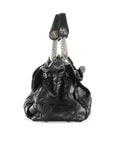 CHRISTIAN DOR Black Cannage Leather Le Trente Hobo Bag