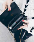 Chanel Wallet On Chain – WOC Chevron Lambskin Black SiLVer-Toned