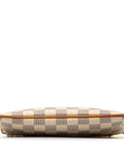 Beige LV Damier Azur Pochette Milla MM Shoulder Bag