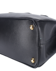 PRD BN DOUBLE ZIP SATCHEL BAG BLACK SAFFIANO LEATHER GOLD HARDWARE WITH STRAPS, CARD AND DUST COVER