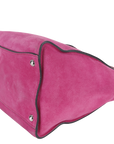 PRD WAYS BAG (BN) MEDIUM PINK SUEDE SILVER HARDWARE WITH DUST COVER AND STRAP