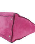 PRD WAYS BAG (BN) MEDIUM PINK SUEDE SILVER HARDWARE WITH DUST COVER AND STRAP