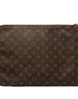 Brown LV Monogram Poche Documents Portfolio Business Bag