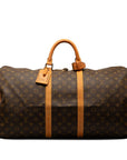 Brown LV Monogram Keepall 55 Travel Bag