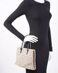FNDI 2 Way Tote Zucca Print / Beige / Grey Canvas Small