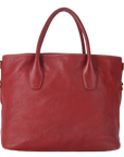 PRD BN TOTE LARGE ROSSO VITELLO DAINO LEATHER GOLD HARDWARE WITH CARD