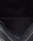 BBERRY Black Leather Large Fold Over Handbag