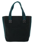 BBERRY Blue Label Tote Bag Canvas Black Blue Auth ac