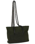 PRD Chain Shoulder Bag Nylon Green Auth ac