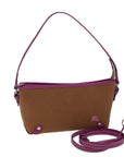 BBERRY Blue Label Shoulder Bag Canvas way Brown Auth ac