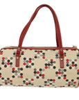 BBERRY Blue Label Hand Bag Nylon Leather Beige Auth am