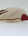 PRD Hand Bag Canvas Beige Red Auth arB