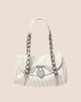 CHRISTIAN DOR WHITE & GREY ROMANTIQUE TROTTER HANDBAG