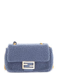 FNDI Blue Shearling Midi Cross-Body