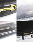 'Cosci' by GCCI black leather two way saddle bag with gold equestrian accents