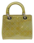 CHRISTIAN DOR Canage Hand Bag Patent leather way Green Auth bs
