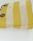BBERRY Blue Label Tote Bag Canvas Yellow Auth bs