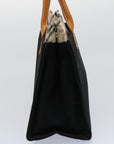 BBERRY Blue Label Hand Bag Canvas Black Auth bs