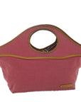 BBERRY Blue Label Hand Bag Canvas Red Auth bs