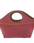 BBERRY Blue Label Hand Bag Canvas Red Auth bs