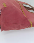 BBERRY Blue Label Hand Bag Canvas Red Auth bs