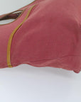 BBERRY Blue Label Hand Bag Canvas Red Auth bs